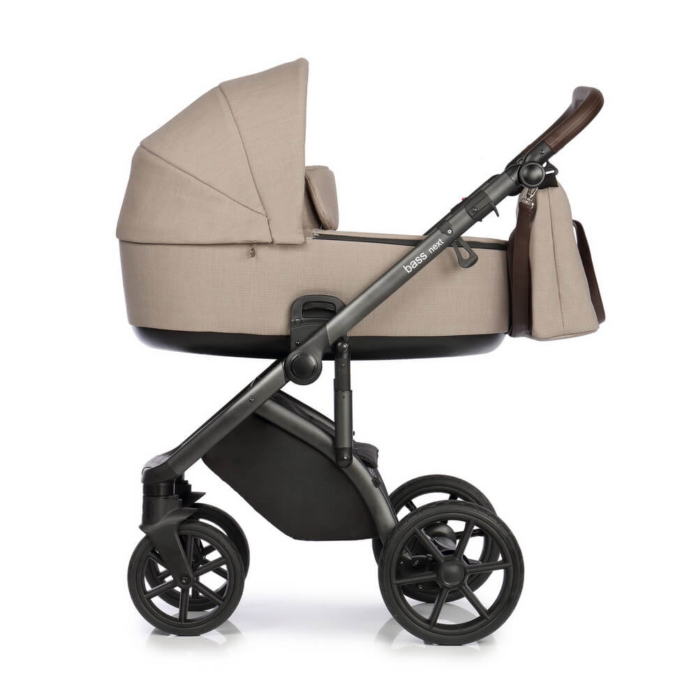 Коляска 2 в 1 Roan Bass Next Beige/Black/руч.Тем.коричневый