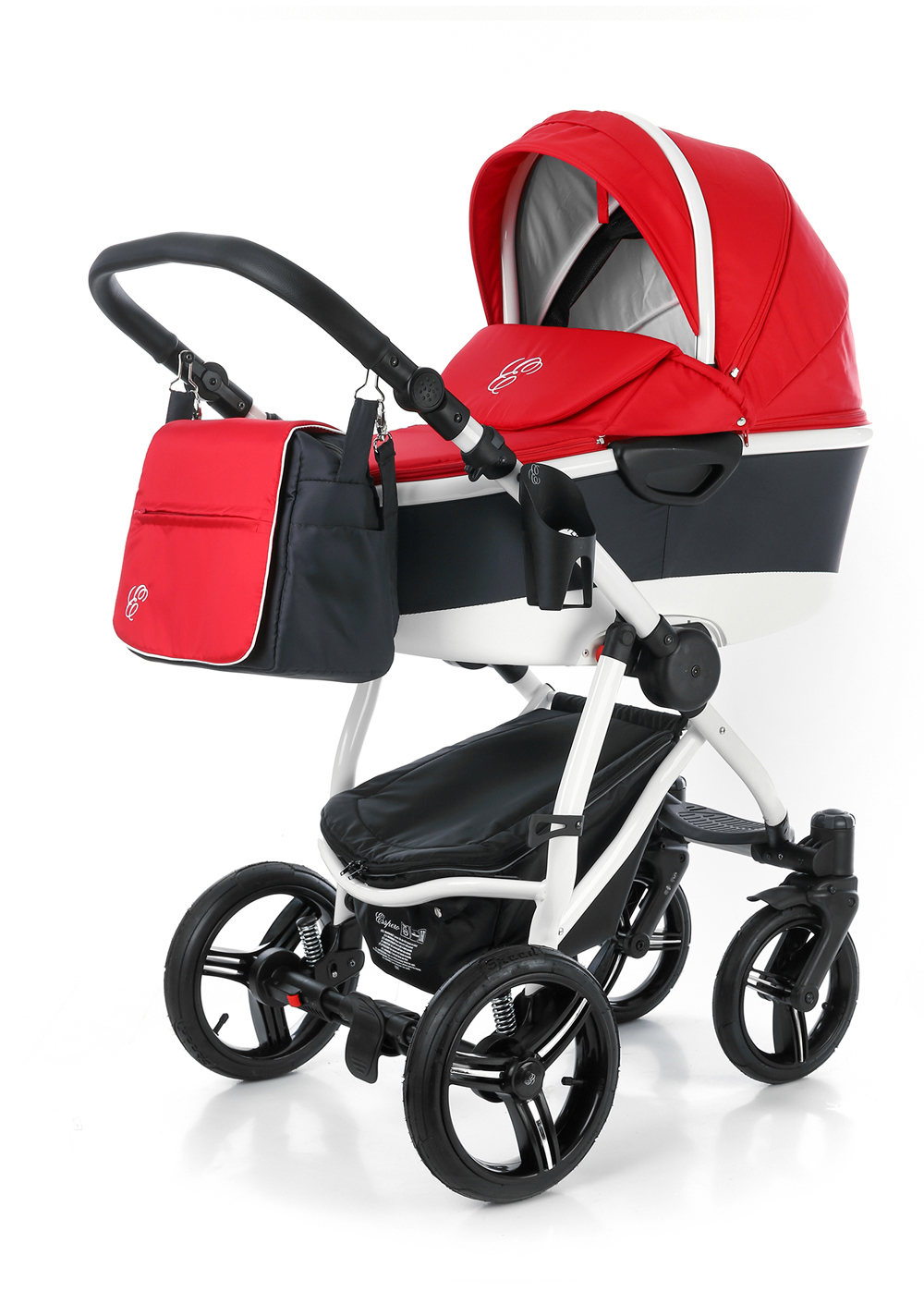 Коляска для новорожденных Esspero Newborn Lux Alu (шасси White) Red