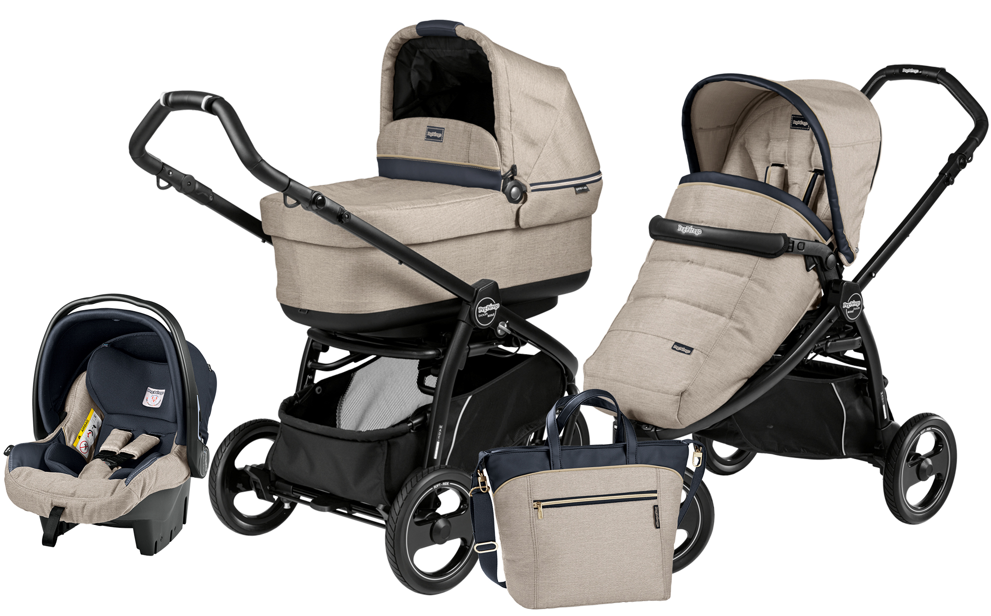 Коляска 3 в 1 Peg Perego Book Scout Pop Up Set Modular Luxe Beige
