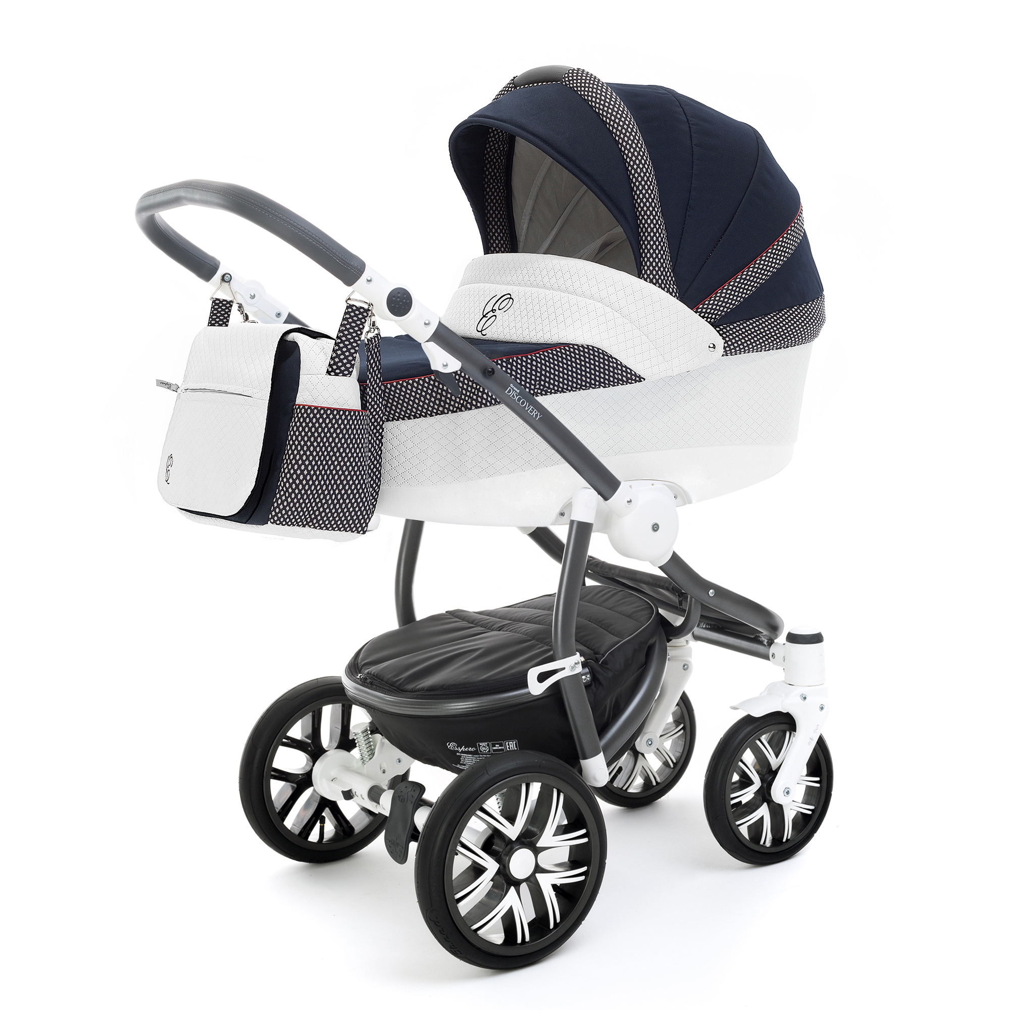 Коляска для новорожденных Esspero Grand Discovery (шасси Graphite White) Royal Deep Ocean