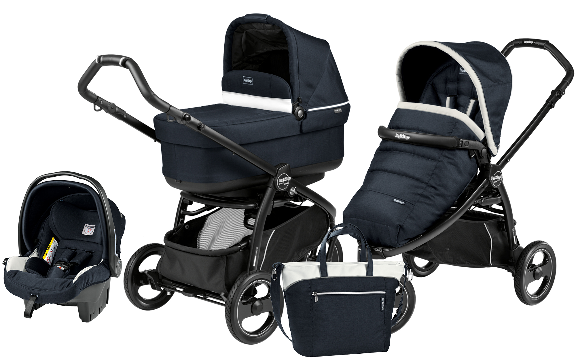 Коляска 3 в 1 Peg Perego Book Scout Pop Up Modular System Luxe Blue