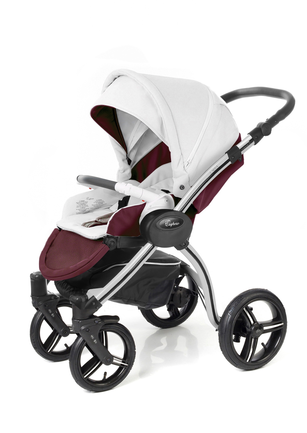 Прогулочная коляска Esspero Grand I-Nova (шасси Grey) Maroon leatherette