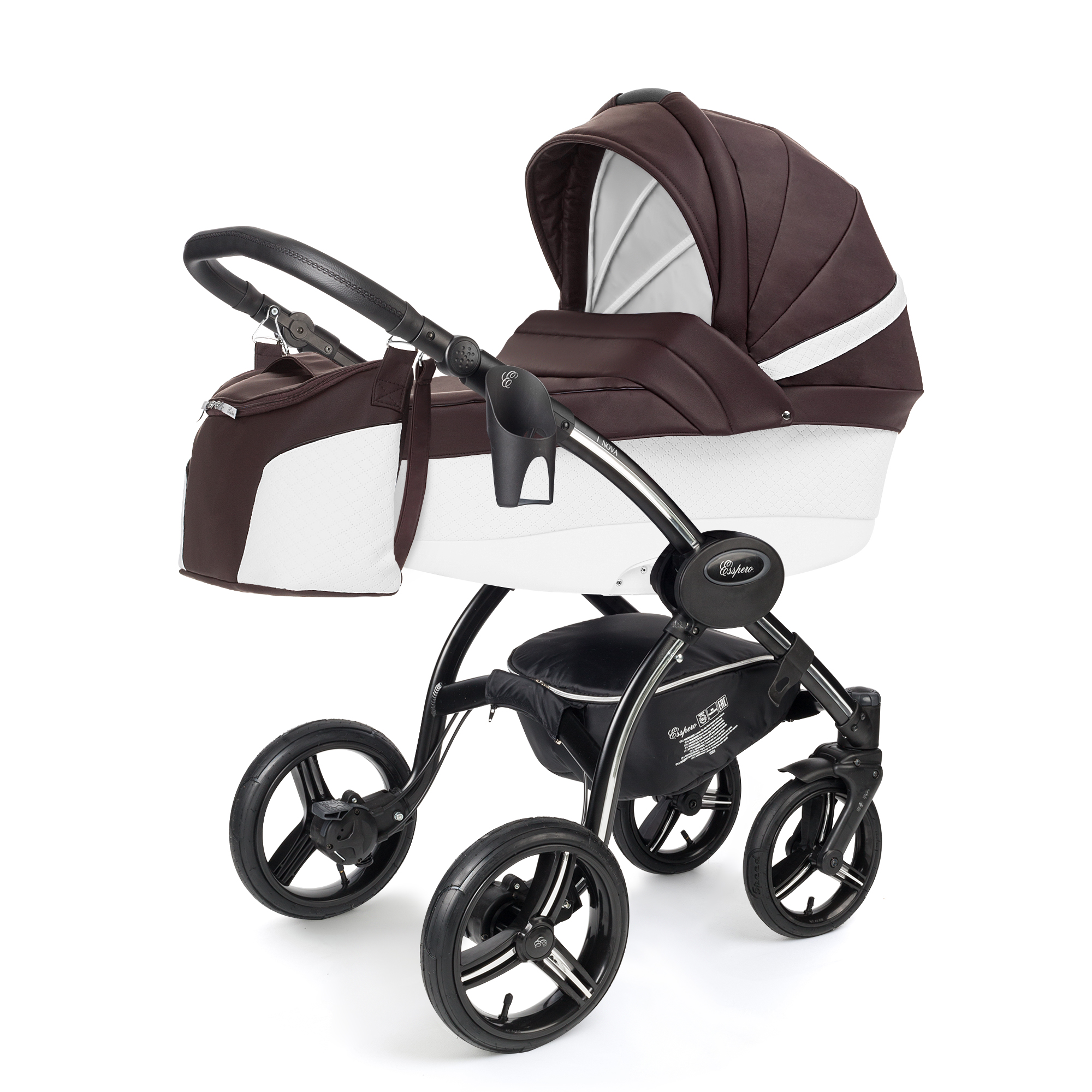 Коляска для новорожденных Esspero Grand I-Nova (шасси Black) Nappa Brown