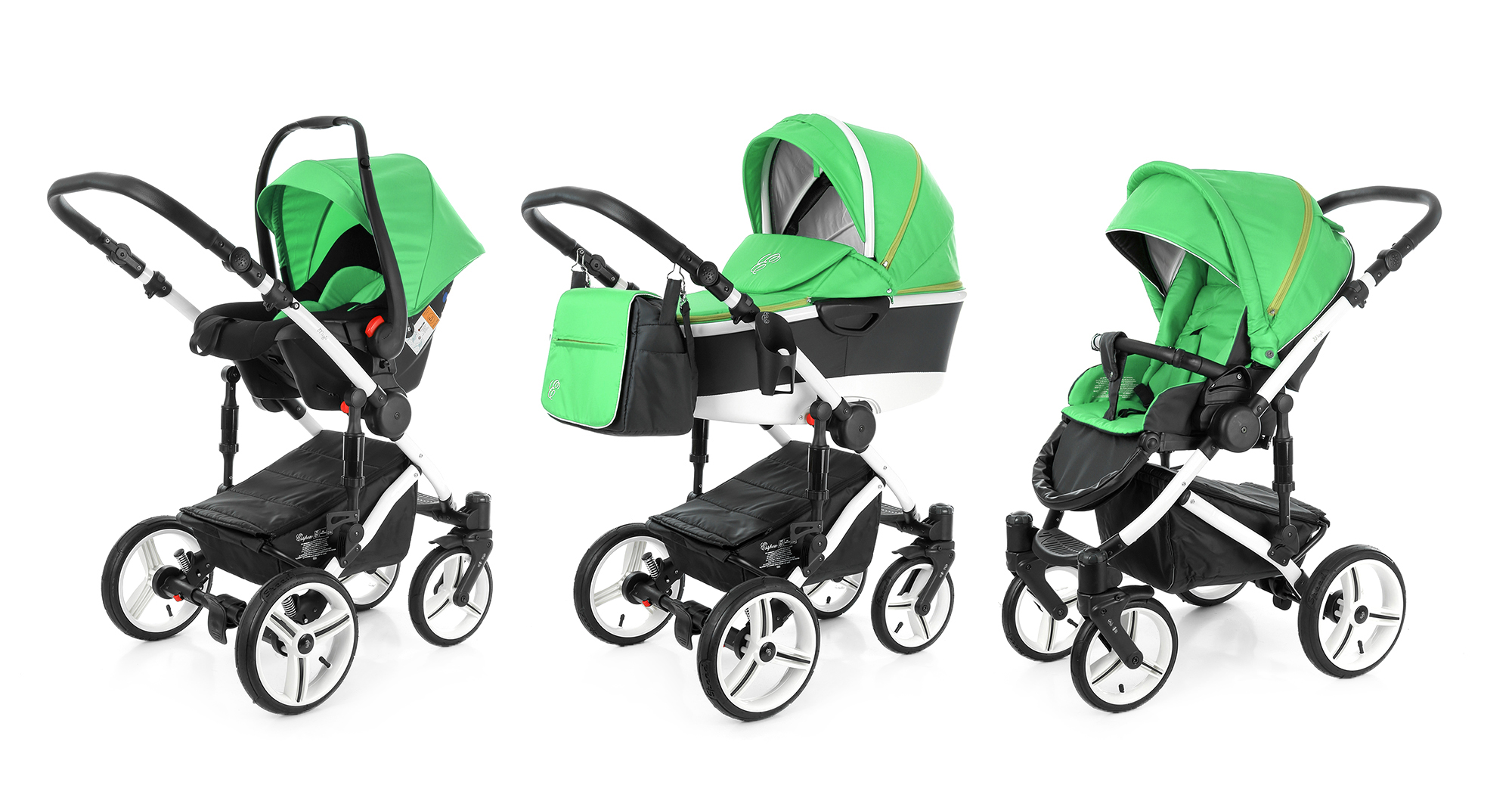 Коляска 3 в 1 Esspero Magic Alu (шасси White) Green