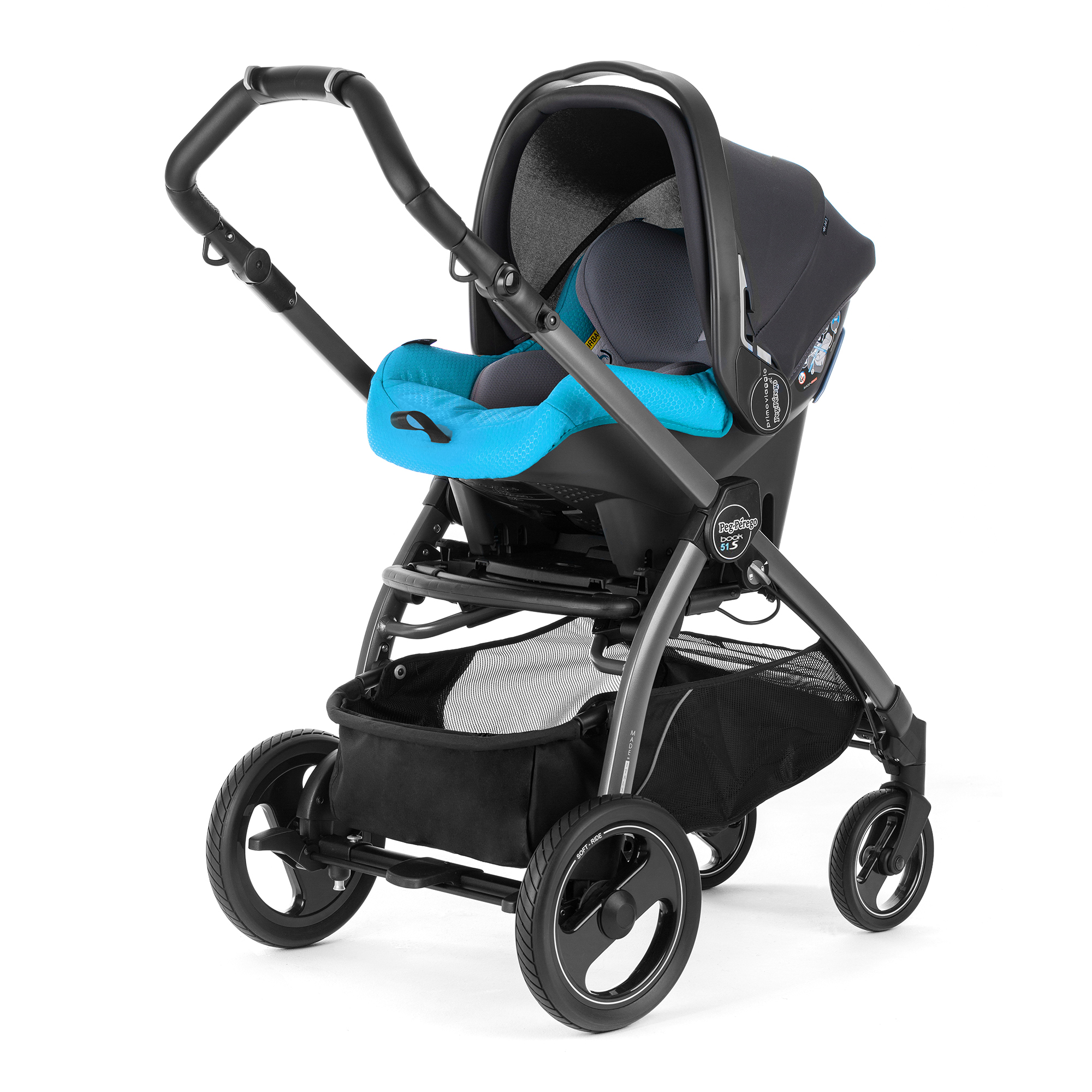 Автокресло Peg Perego Primo Viaggio SL на шасси Book 51S (шасси Jet) Bloom Scuba