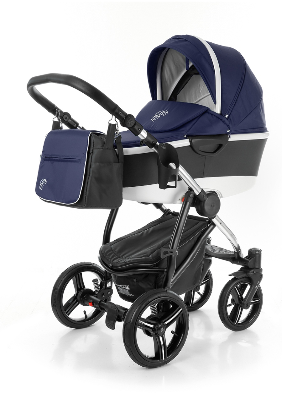 Коляска для новорожденных Esspero Newborn Lux Alu (шасси Chrome) Navy