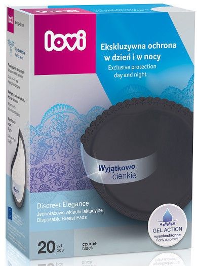 Вкладыши для бюстгальтера Lovi Discreet Elegance арт. 19/610, 20 шт. чёрные
