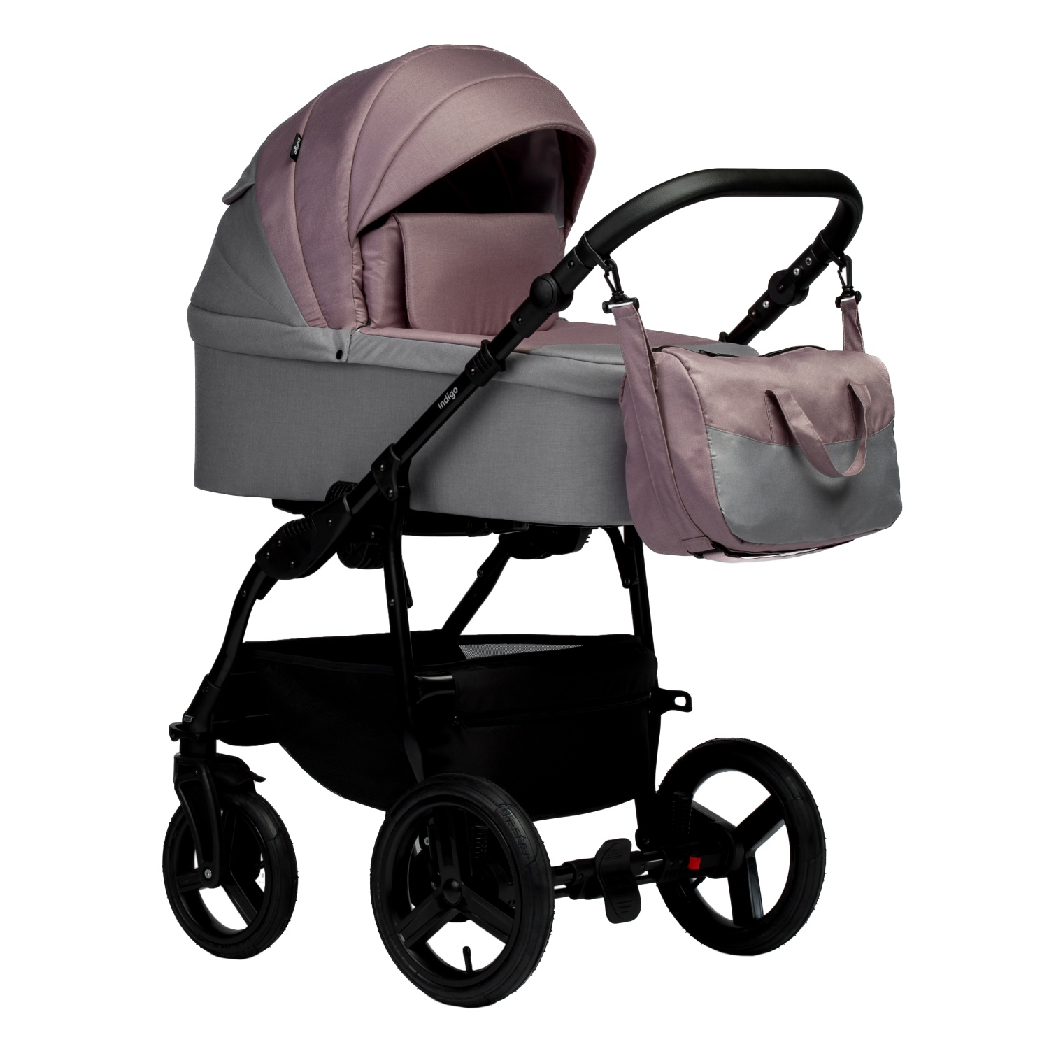 Коляска 2 в 1 Indigo IMPULSE св.серый+розовый