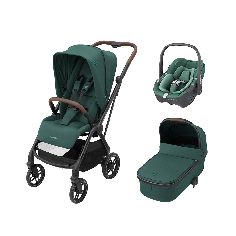 Коляска 3 в 1 Maxi-Cosi Leona Pebble 360 Essential Green