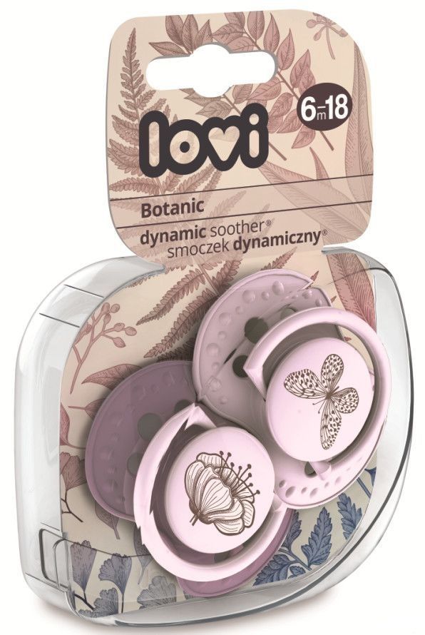 Пустышка динамическая Lovi Botanic арт. 22/871, силикон, 6-18 мес., 2 шт. для девочки