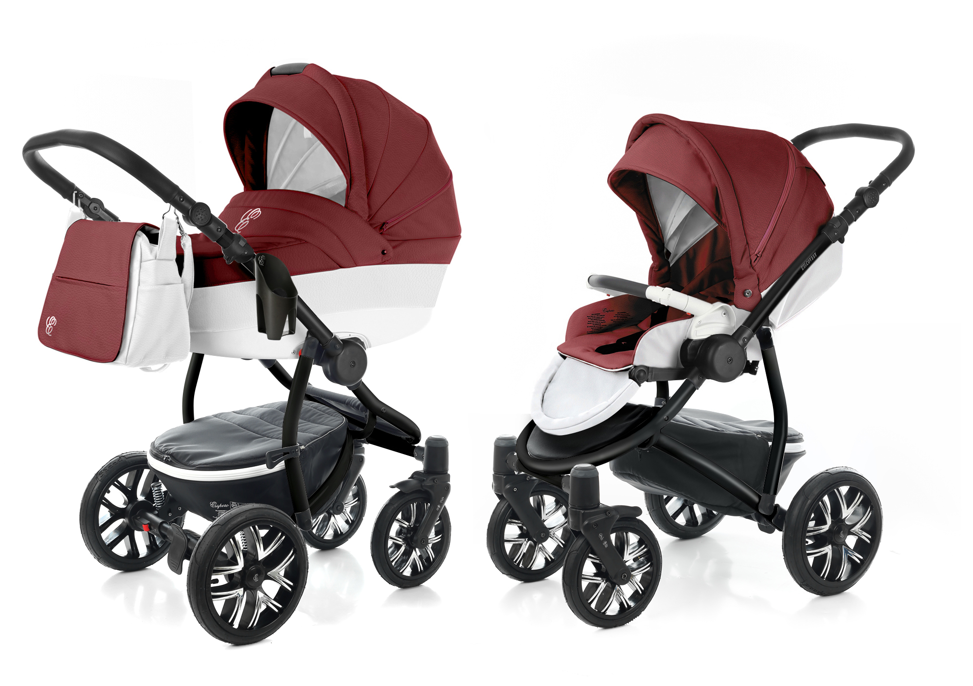 Коляска 2 в 1 Esspero Grand Discovery (шасси Graphite) Cherry leatherette