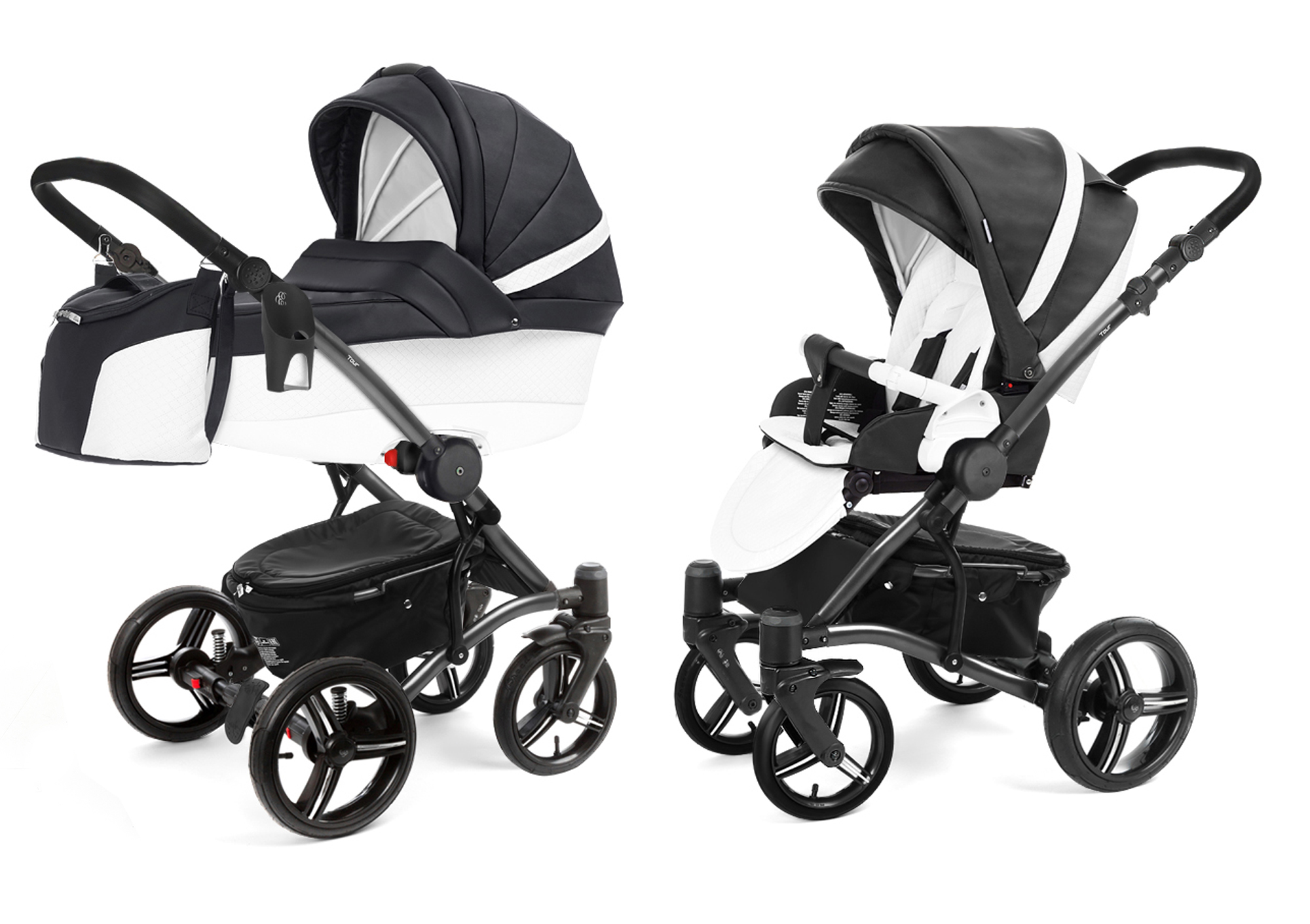 Коляска 2 в 1 Esspero Tour Leatherette (шасси Graphite) Nappa Graphite