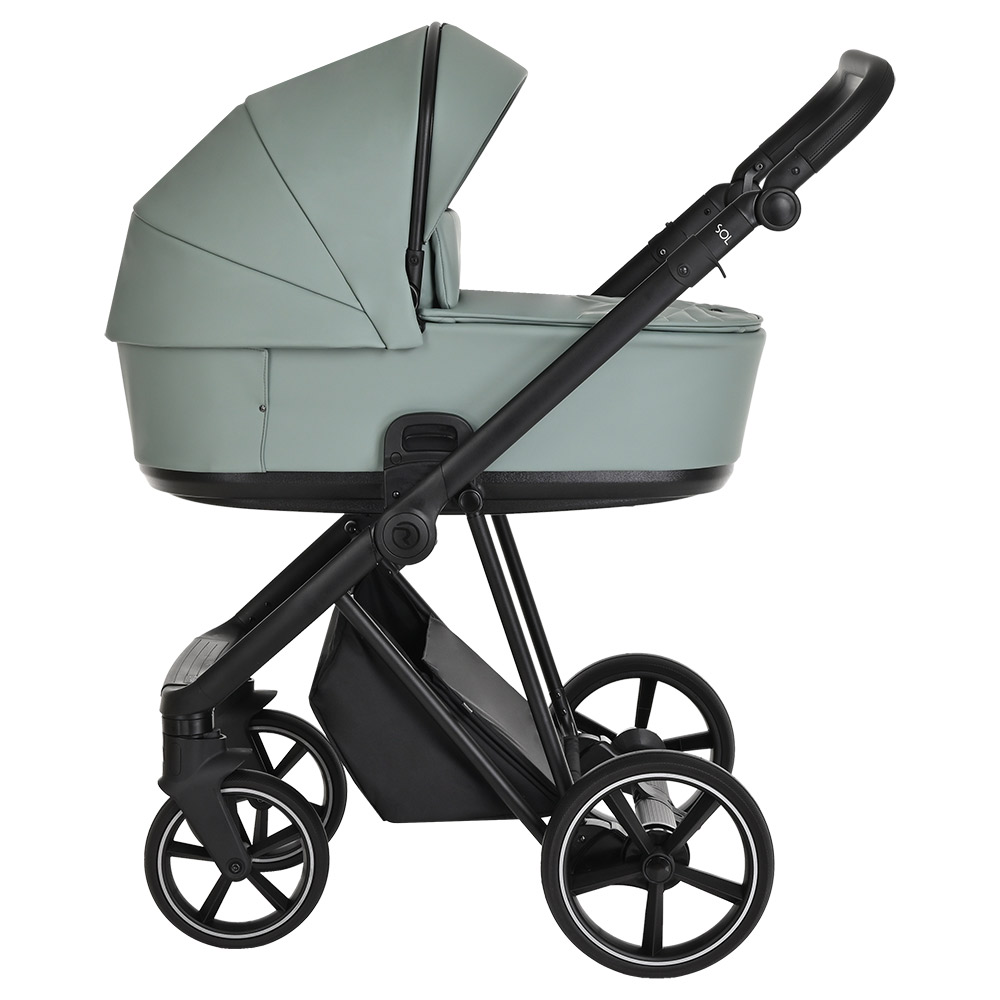 Коляска 2 в 1 Roan Sol Кожа Misti Mint/Grey/руч. Серый
