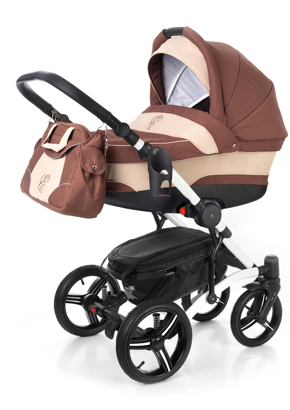 Коляска для новорожденных Esspero Tour (шасси White) Brown Beige