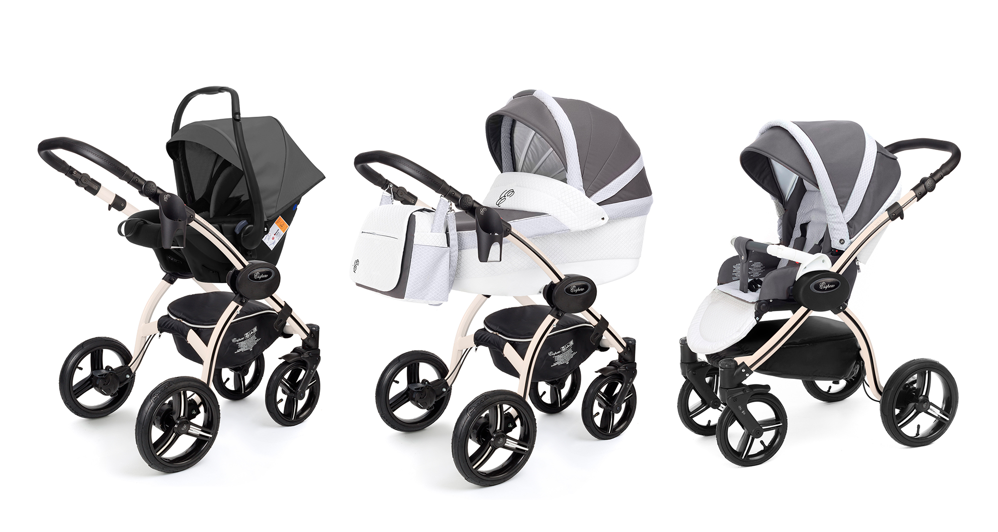 Коляска 3 в 1 Esspero Grand I-Nova (шасси Beige) Royal Light Grey