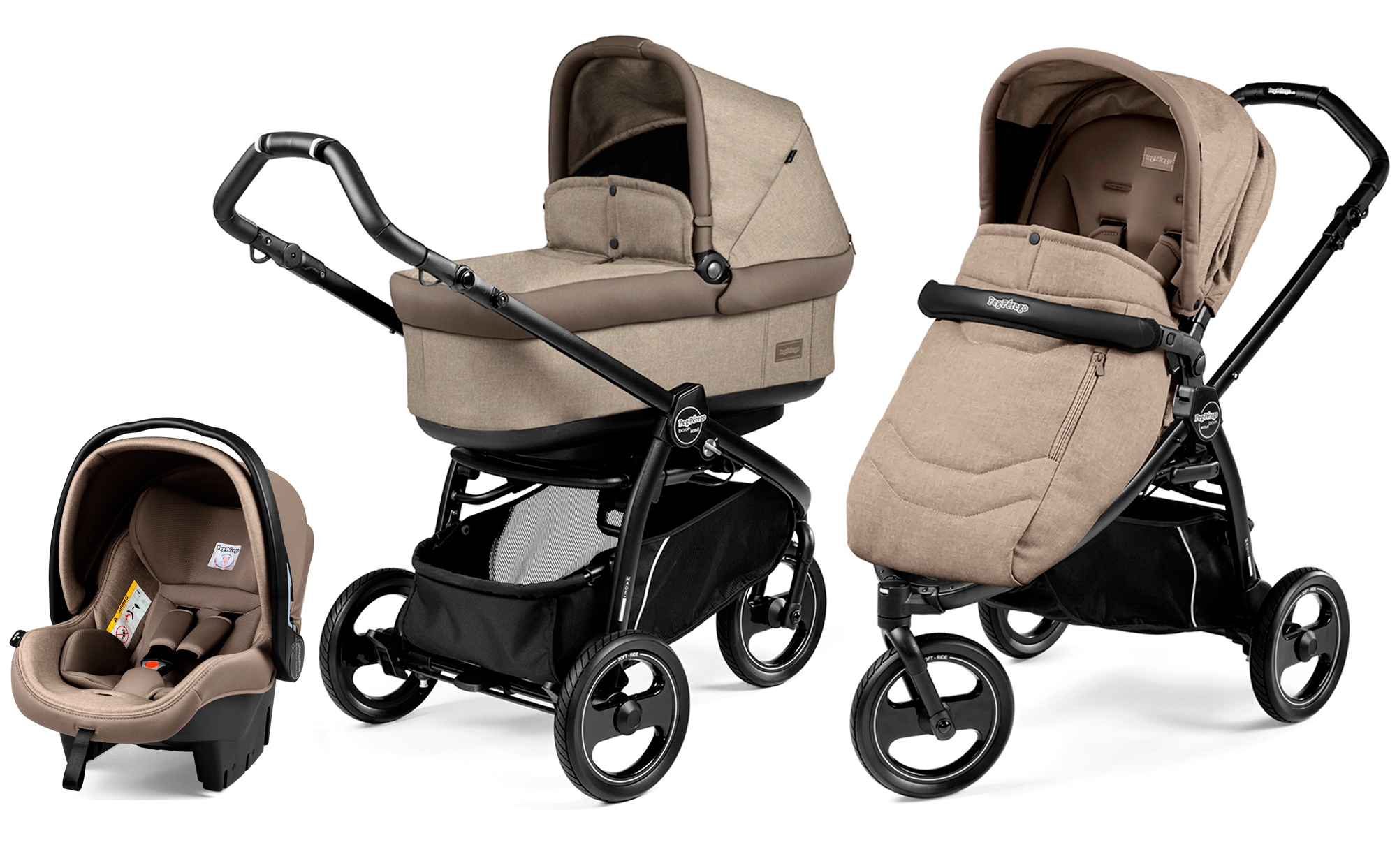 Коляска 3 в 1 Peg Perego Book Scout Pop Up Modular System Cream