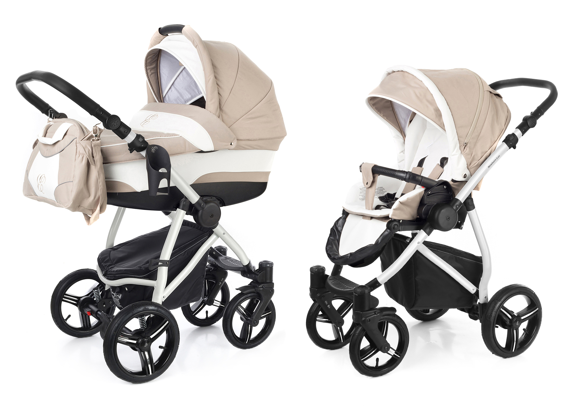 Коляска 2 в 1 Esspero Newborn Lux (шасси Grey) Khakki Lux