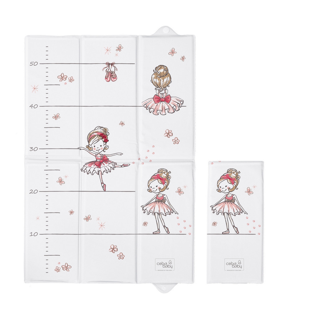 Пеленальный матрац Ceba Baby для путешествий 40х60 Prima Ballerina White