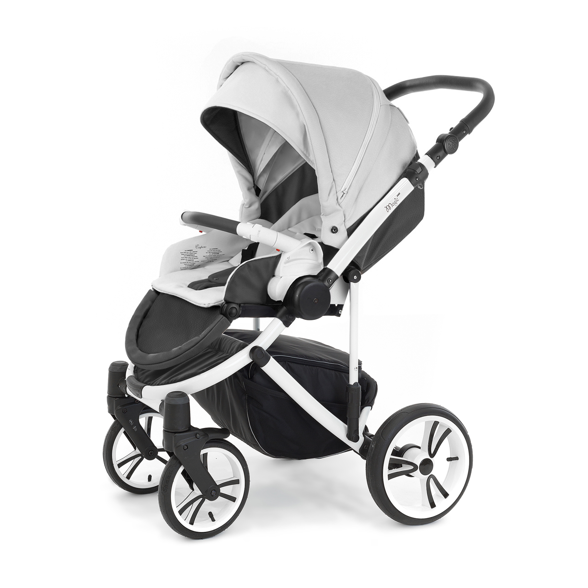 Прогулочная коляска Esspero Magic Alu (шасси Black) White leatherette