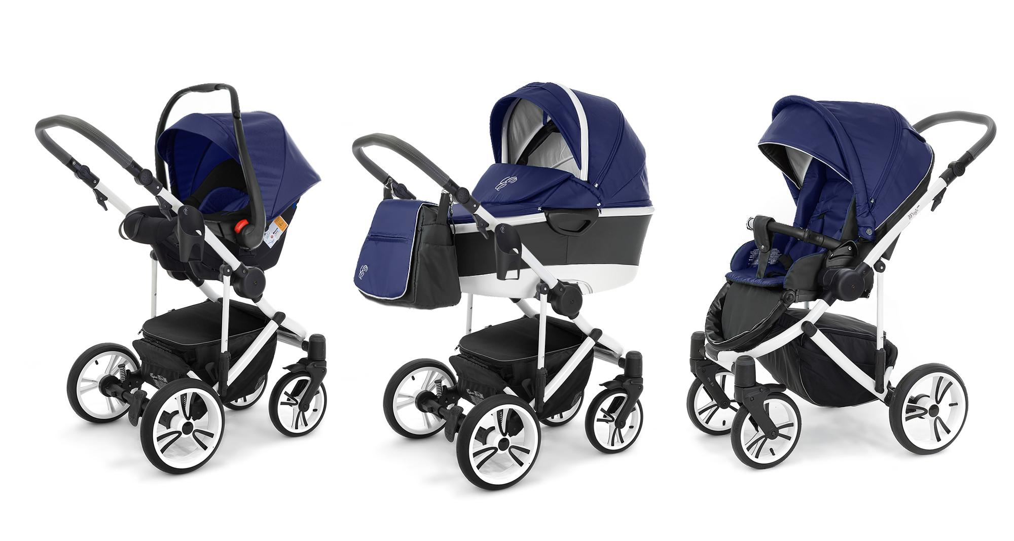 Коляска 3 в 1 Esspero Magic Pro Alu (шасси White) Navy
