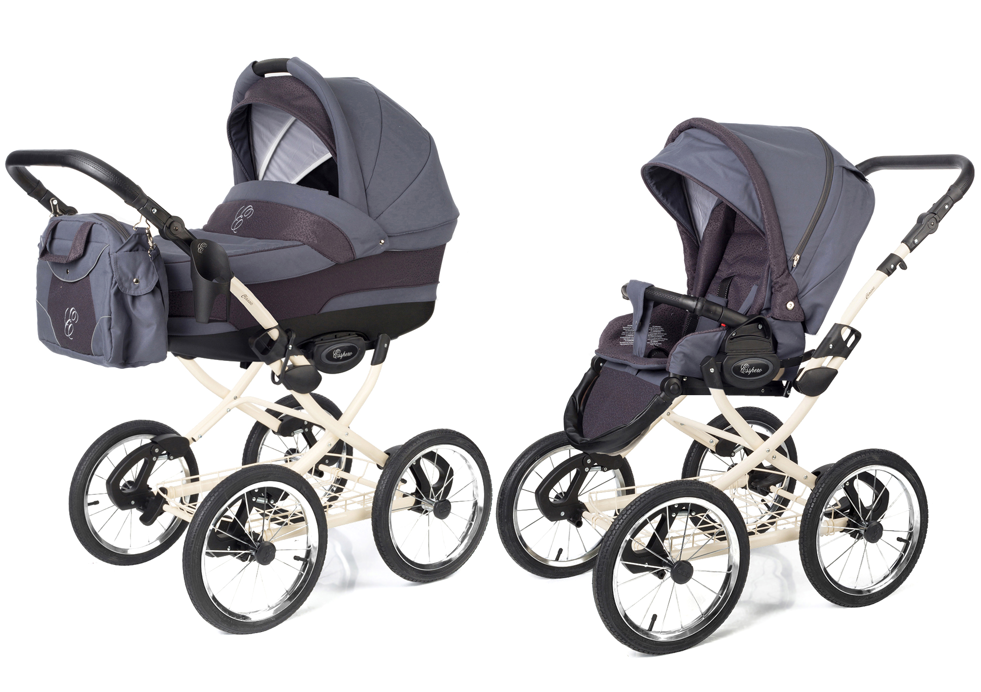 Коляска 2 в 1 Esspero Classic (шасси Beige) Dark Grey