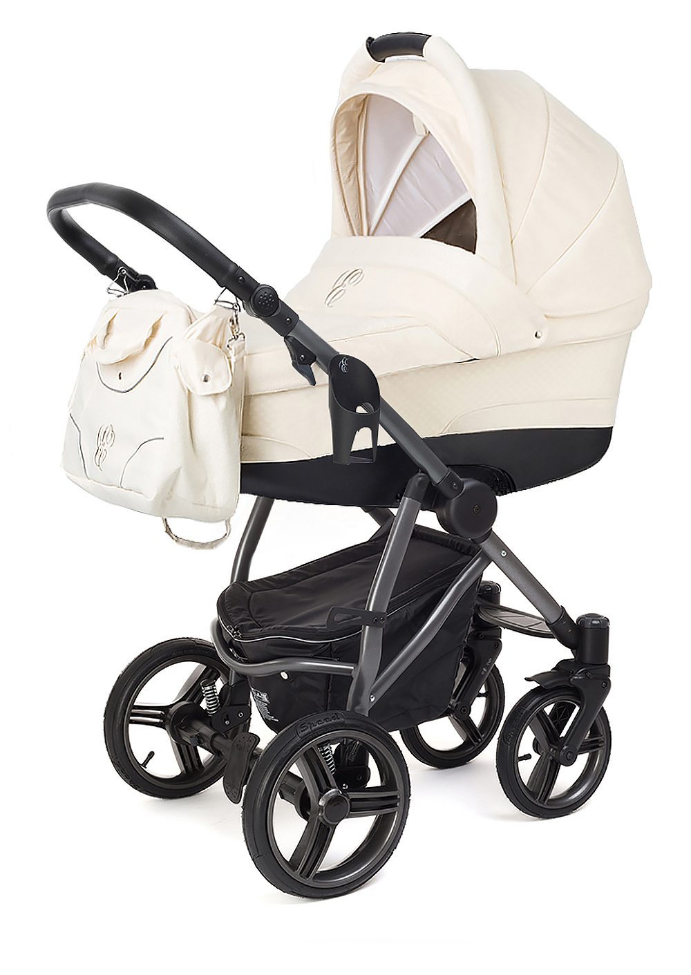 Коляска для новорожденных Esspero Newborn Lux (шасси Graphite) Cream