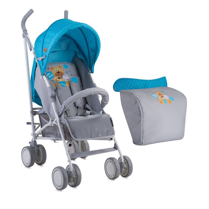 Коляска-трость LORELLI Fiesta Сине-серый / Blue&Grey Hello Bear 1718
