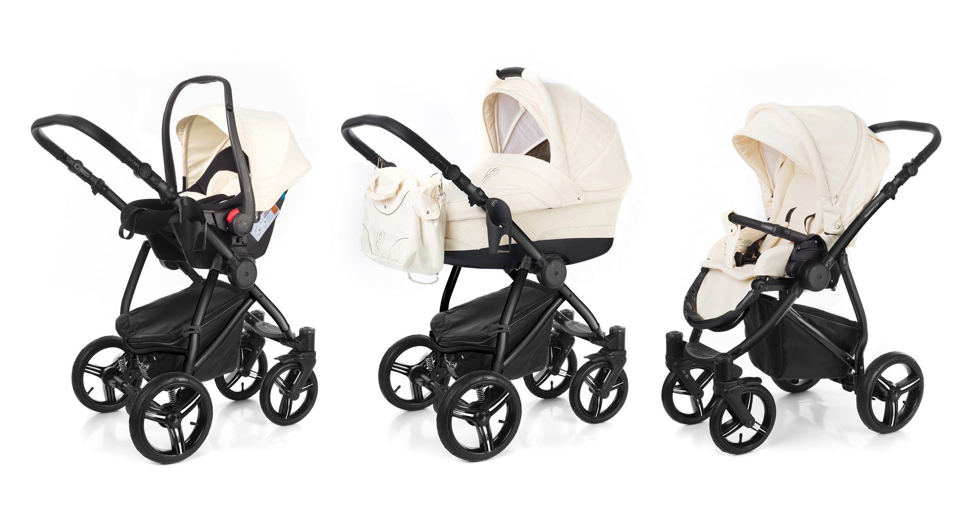 Коляска 3 в 1 Esspero Newborn Lux (шасси Black) Cream