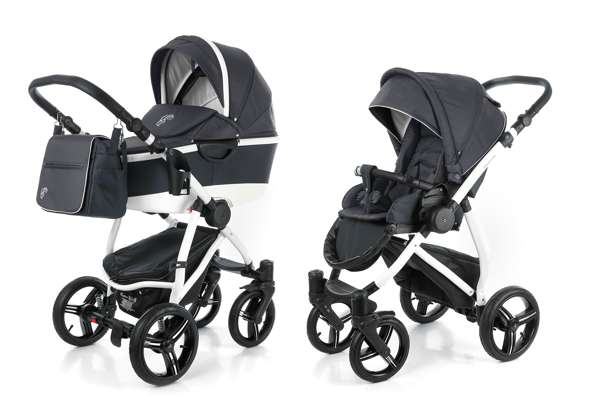Коляска 2 в 1 Esspero Newborn Lux Alu (шасси White) Dark
