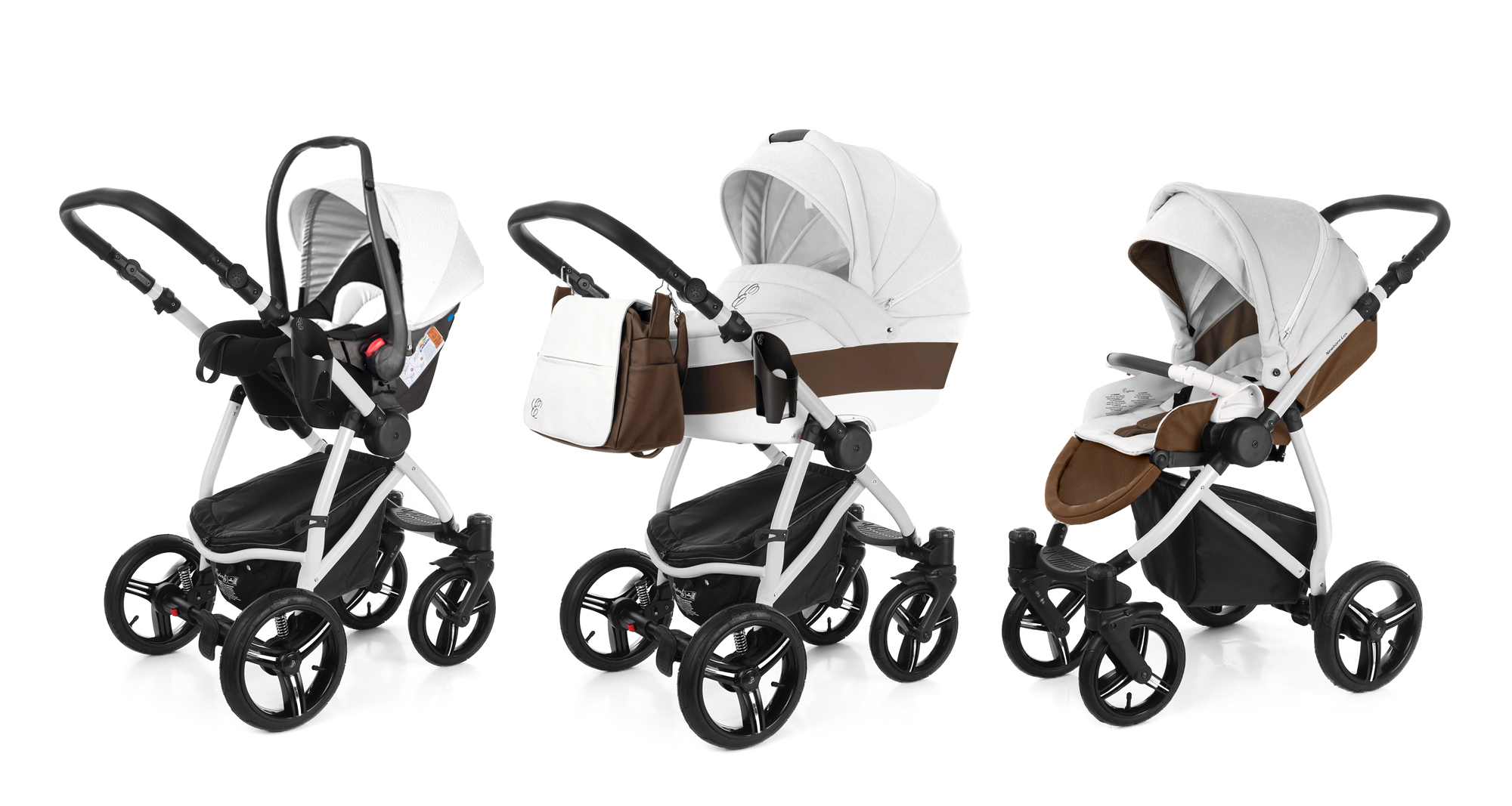 Коляска 3 в 1 Esspero Grand Newborn Lux (шасси Grey) Canella leatherette