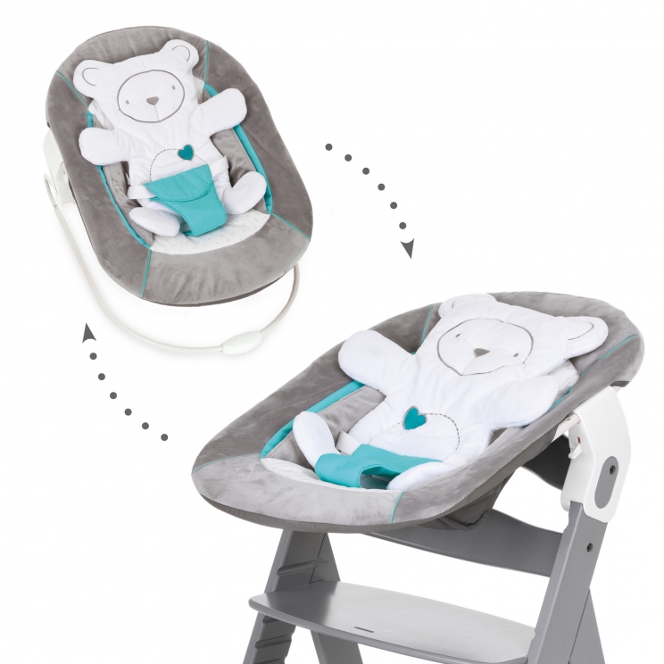 Шезлонг Hauck Alpha 2 в 1 Hearts Grey