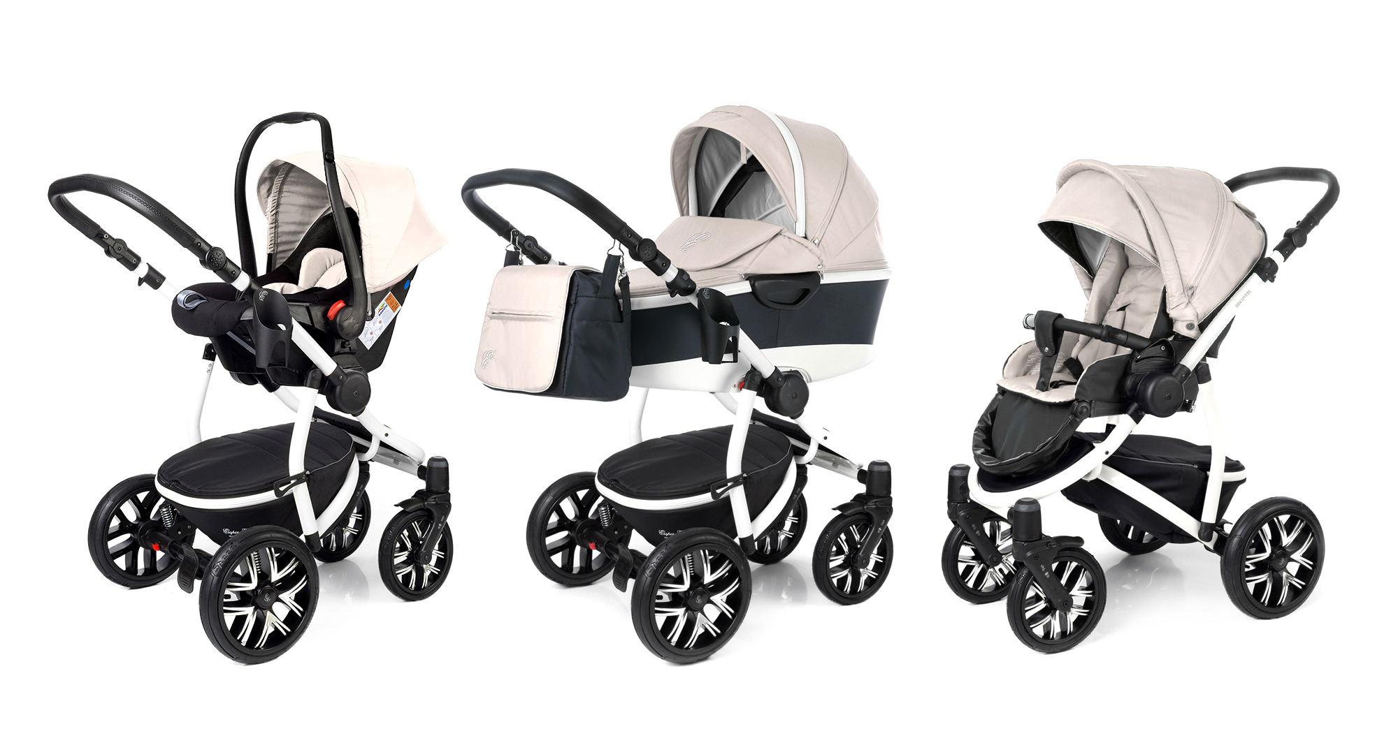 Коляска 3 в 1 Esspero Discovery Alu (шасси White) Beige