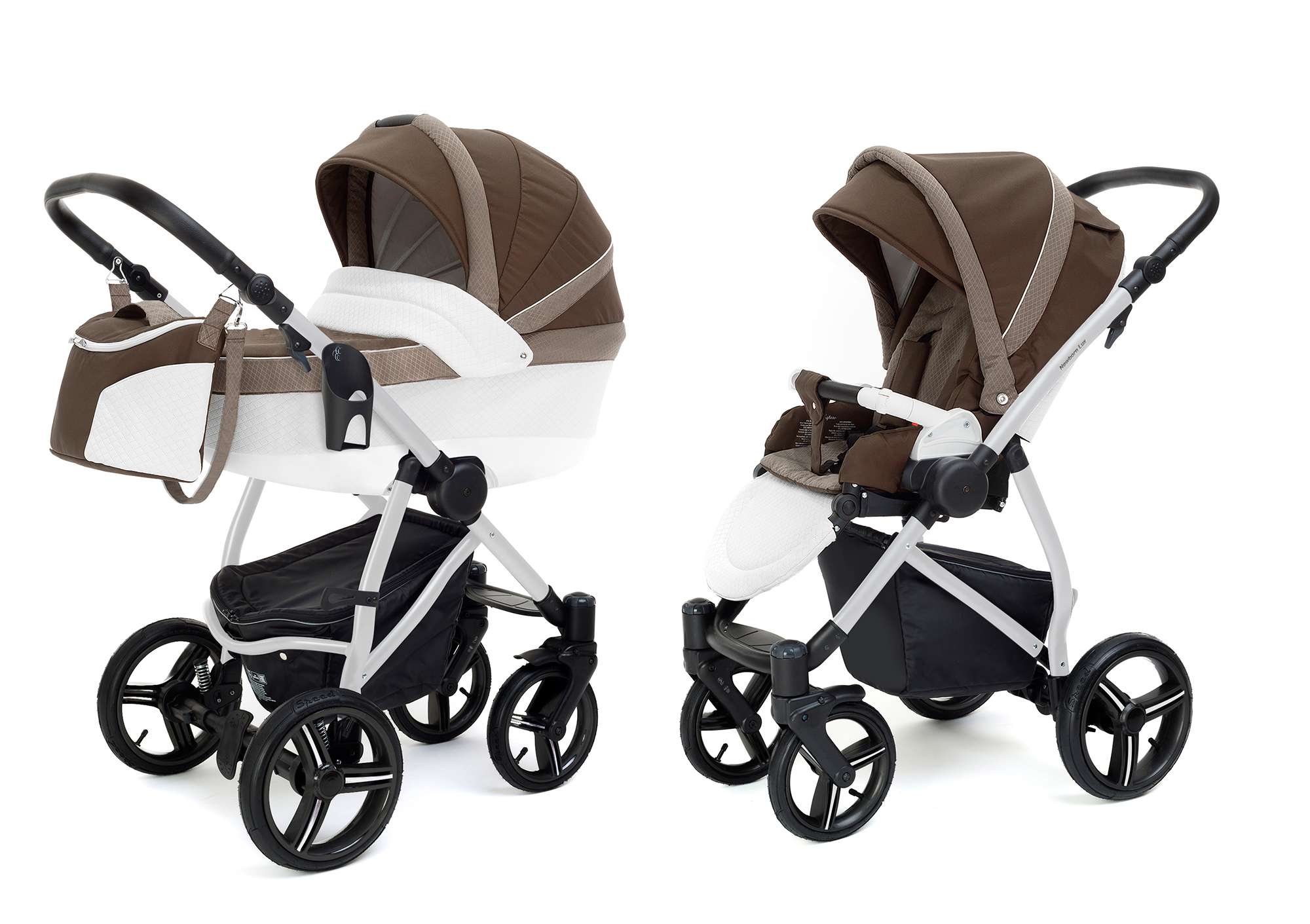 Коляска 2 в 1 Esspero Grand Newborn Lux (шасси Grey) Royal Brown