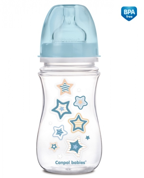 Бутылочка Canpol EasyStart Newborn baby PP, шир. горл., антикол., 240 мл, 3+, арт. 35/217 голубой