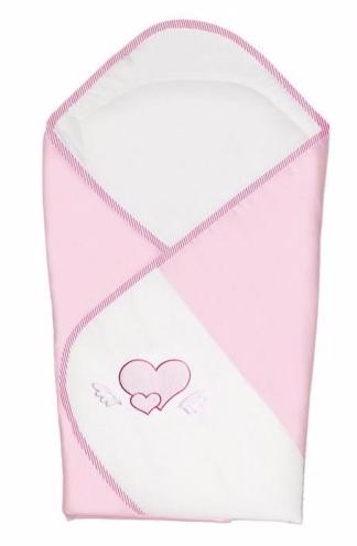 Одеяло-конверт Ceba Baby Hearts White/Pink