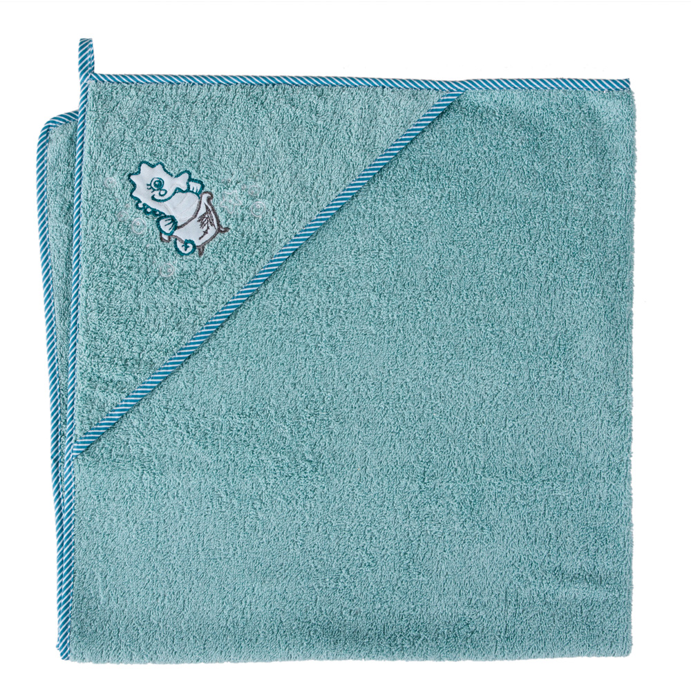 Полотенце-уголок Ceba Baby 100x100 см W-815-098-158 Seahorse aqua