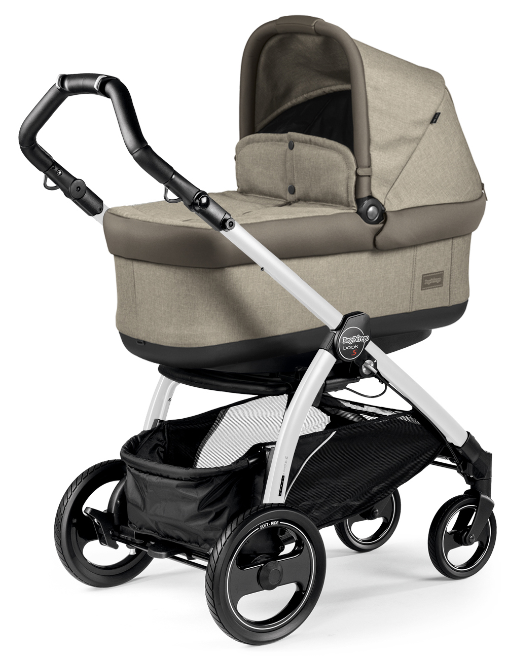 Коляска для новорожденных Peg Perego Book S Pop-Up (шасси White/Black) Team Cream