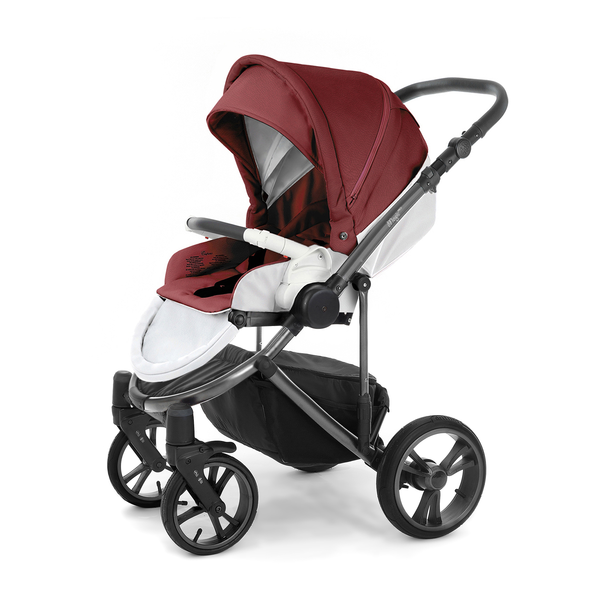 Прогулочная коляска Esspero Magic Alu (шасси Black) Cherry leatherette