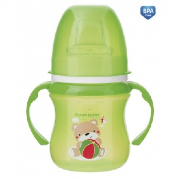 Поильник Canpol EasyStart Colourful animals, силик. носик, 120 мл, 6+ мес., арт. 35/207 зеленый