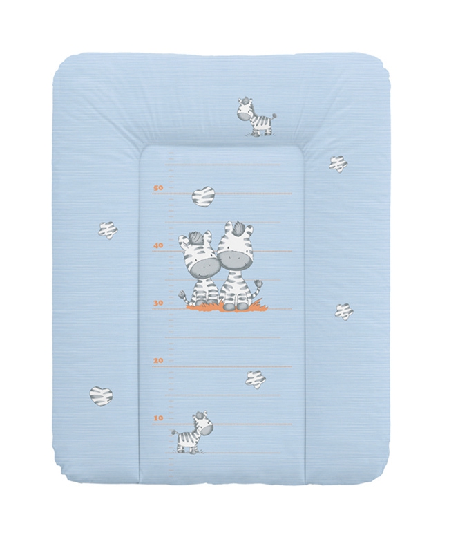 Пеленальный матрац Ceba Baby мягкий на комод 70x50 см Zebra Blue