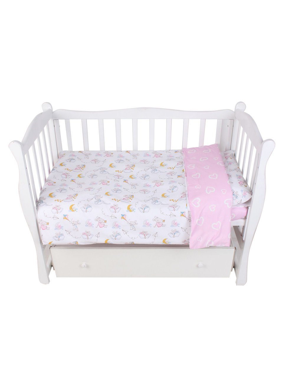 Комплект в кроватку 3 предмета AmaroBaby Мышата в облаках