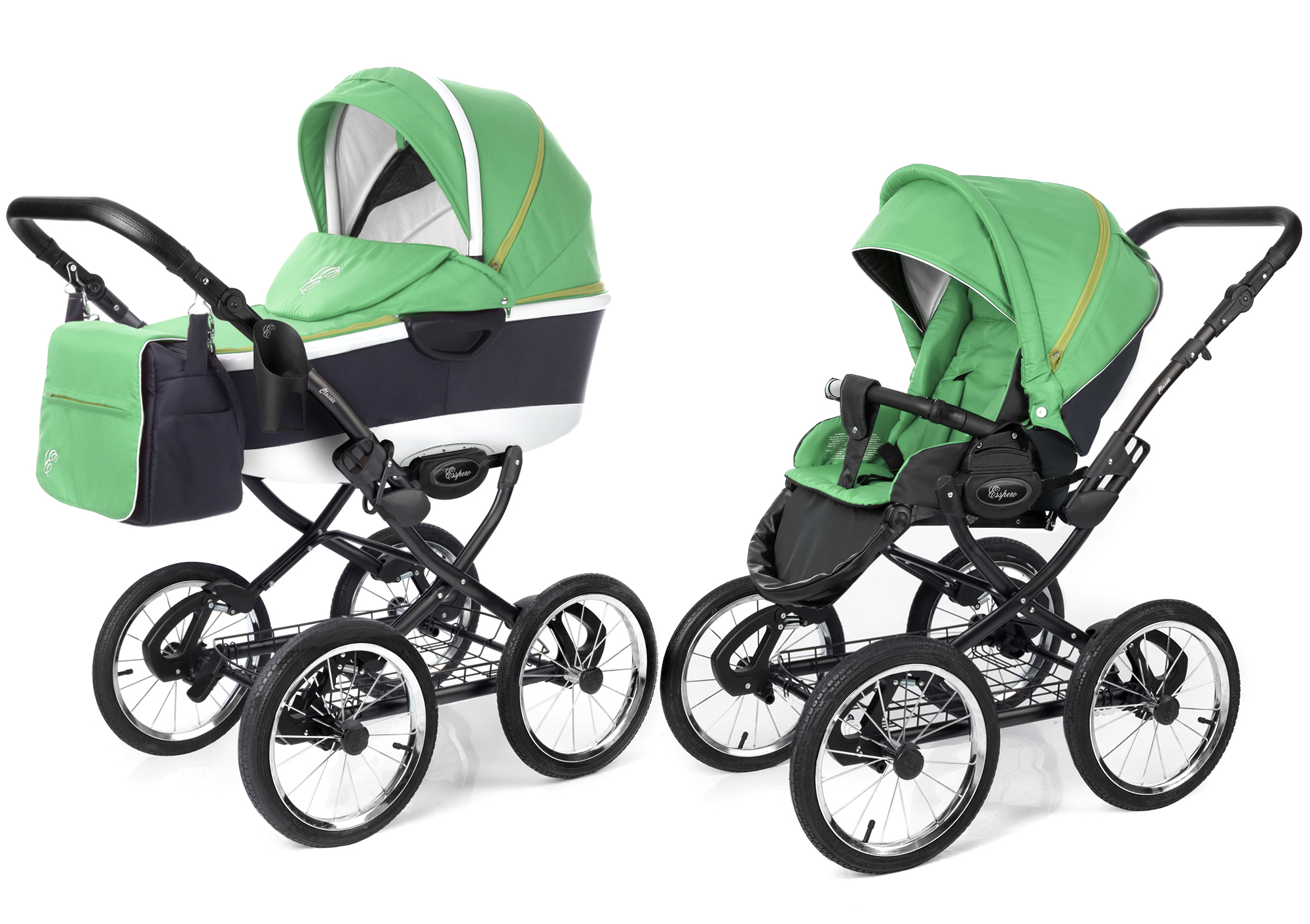 Коляска 2 в 1 Esspero Classic Alu (шасси Black) Green