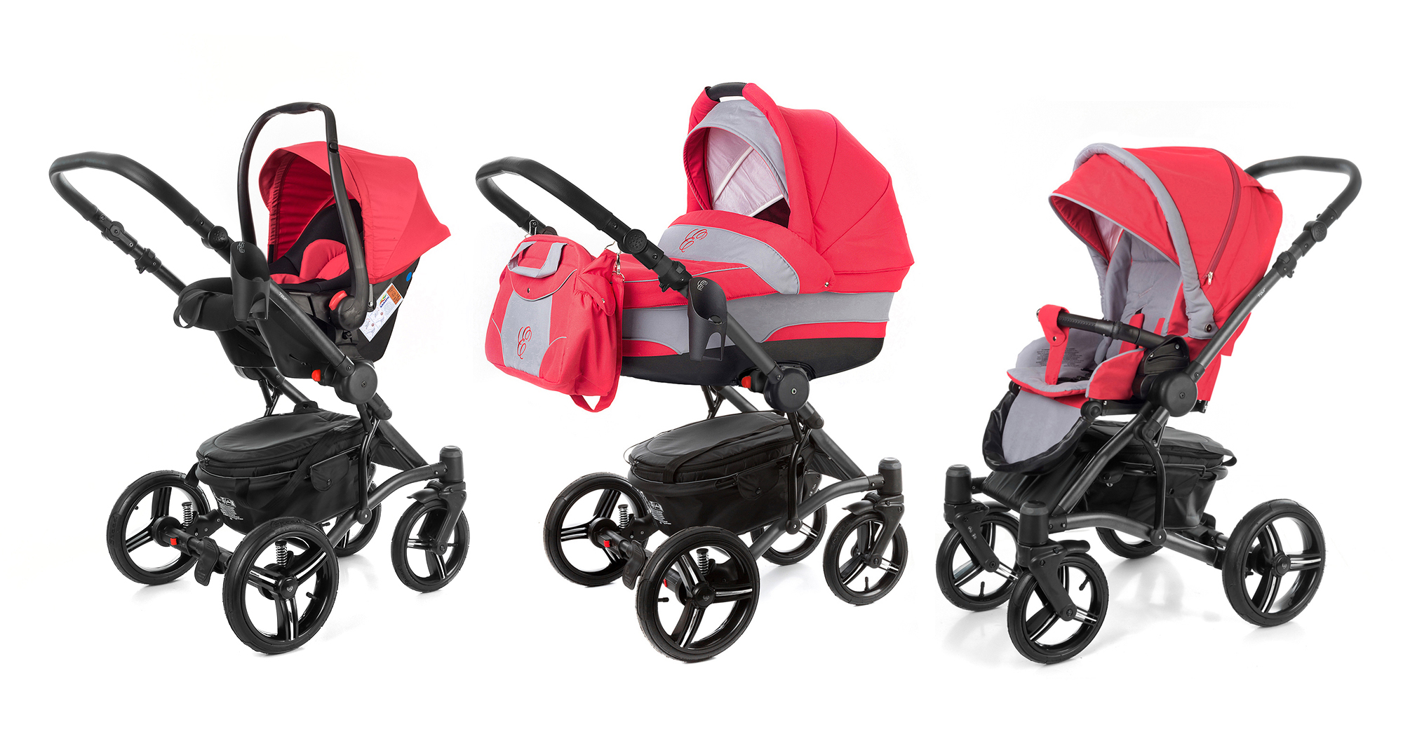 Коляска 3 в 1 Esspero Tour (шасси Graphite) Red Grey