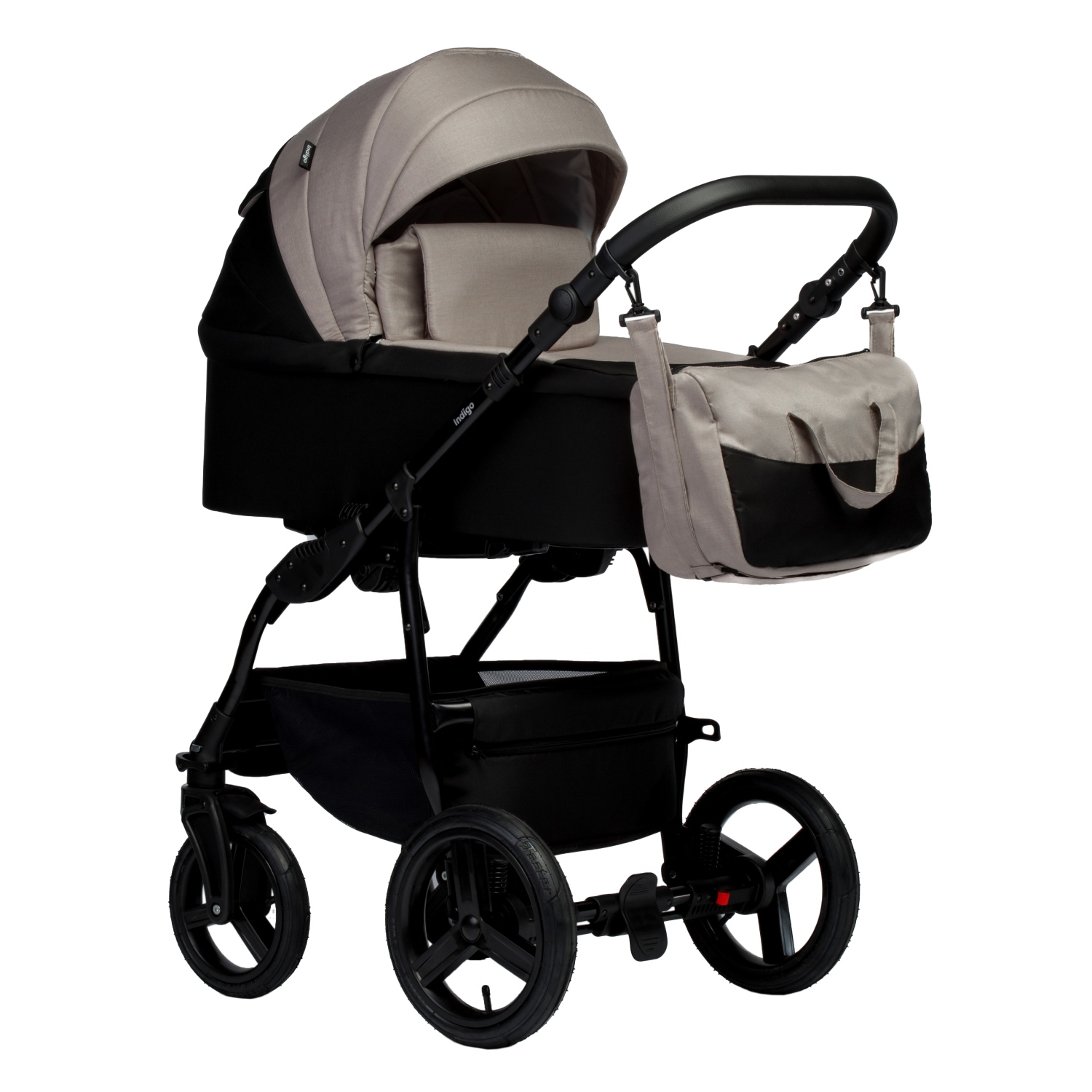 Коляска 2 в 1 Indigo IMPULSE черный+бежевый