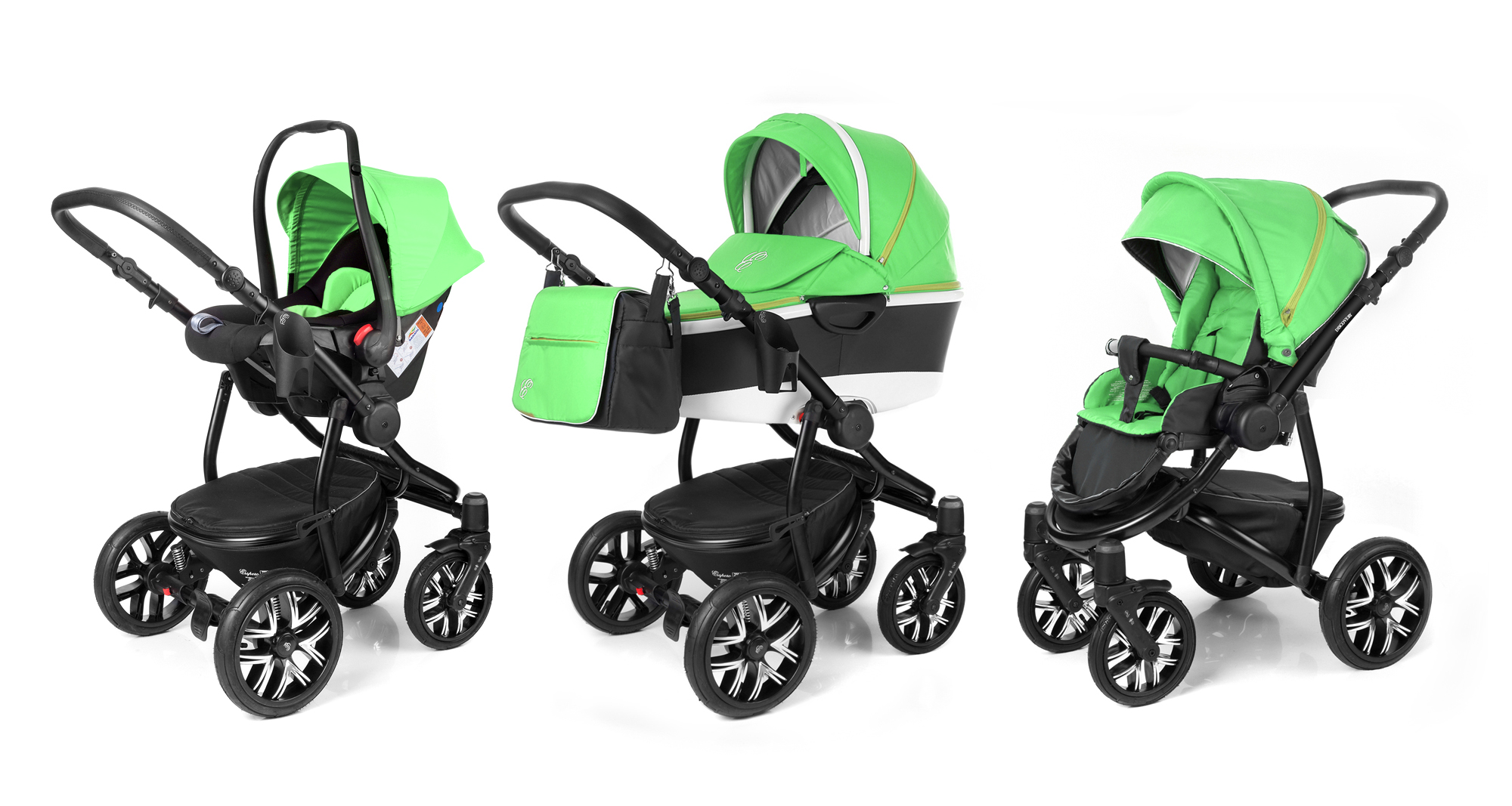 Коляска 3 в 1 Esspero Discovery Alu (шасси Black) Green