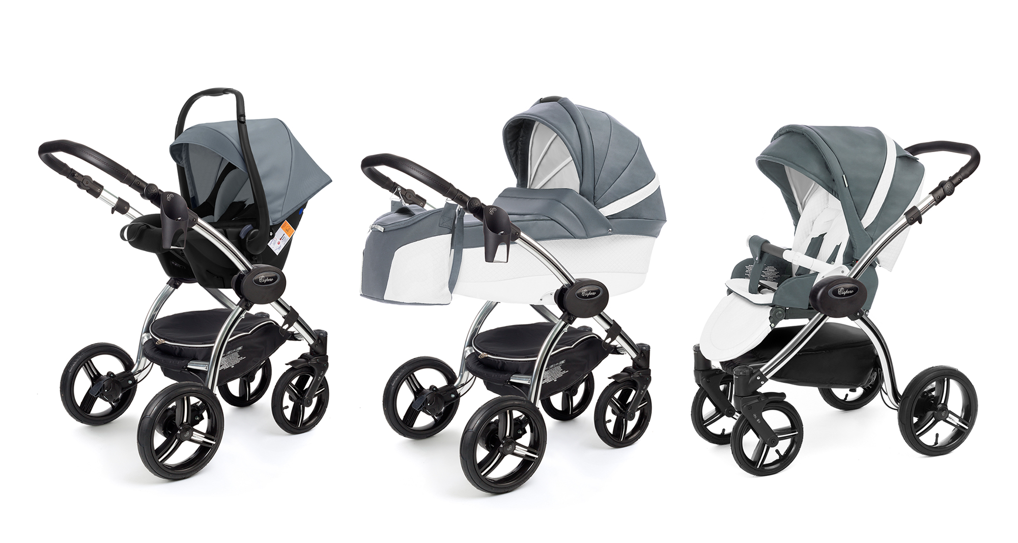 Коляска 3 в 1 Esspero Grand I-Nova (шасси Chrome) Nappa Blue Grey