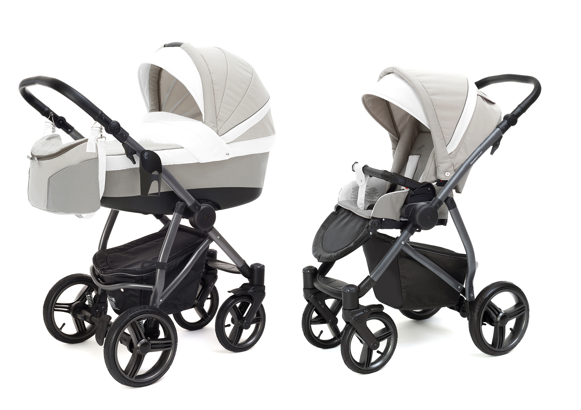 Коляска 2 в 1 Esspero Grand Newborn Lux (шасси Graphite) Vanila