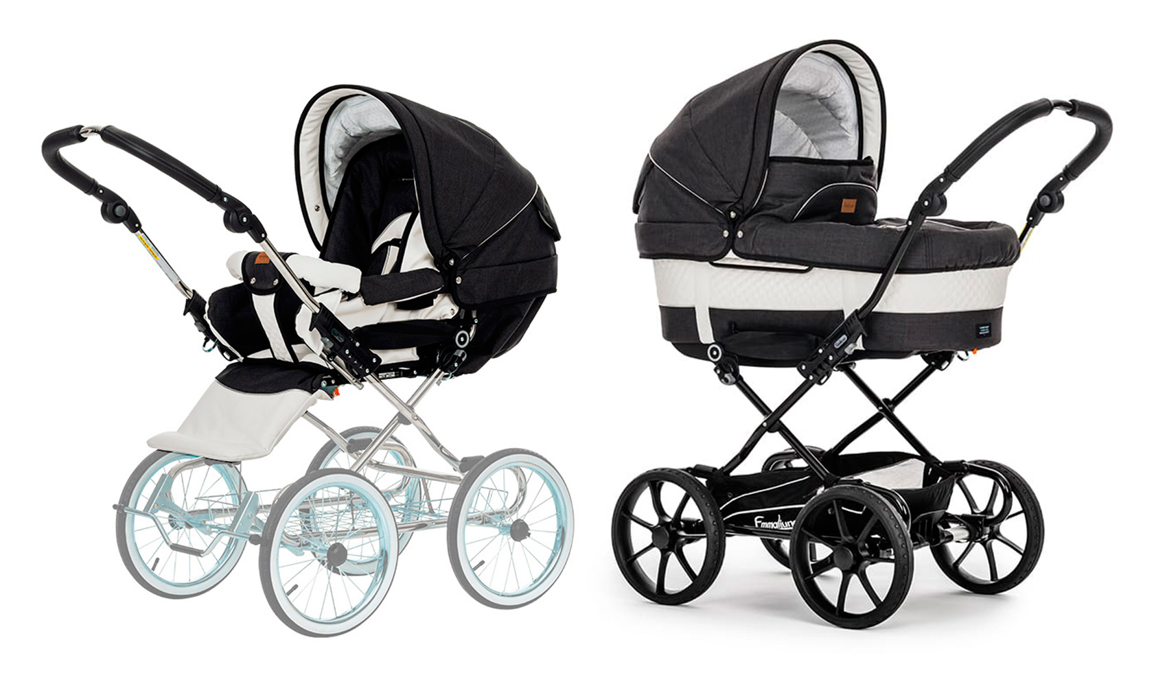 Коляска 2 в 1 Emmaljunga Mondial De Luxe (шасси City Black) Black