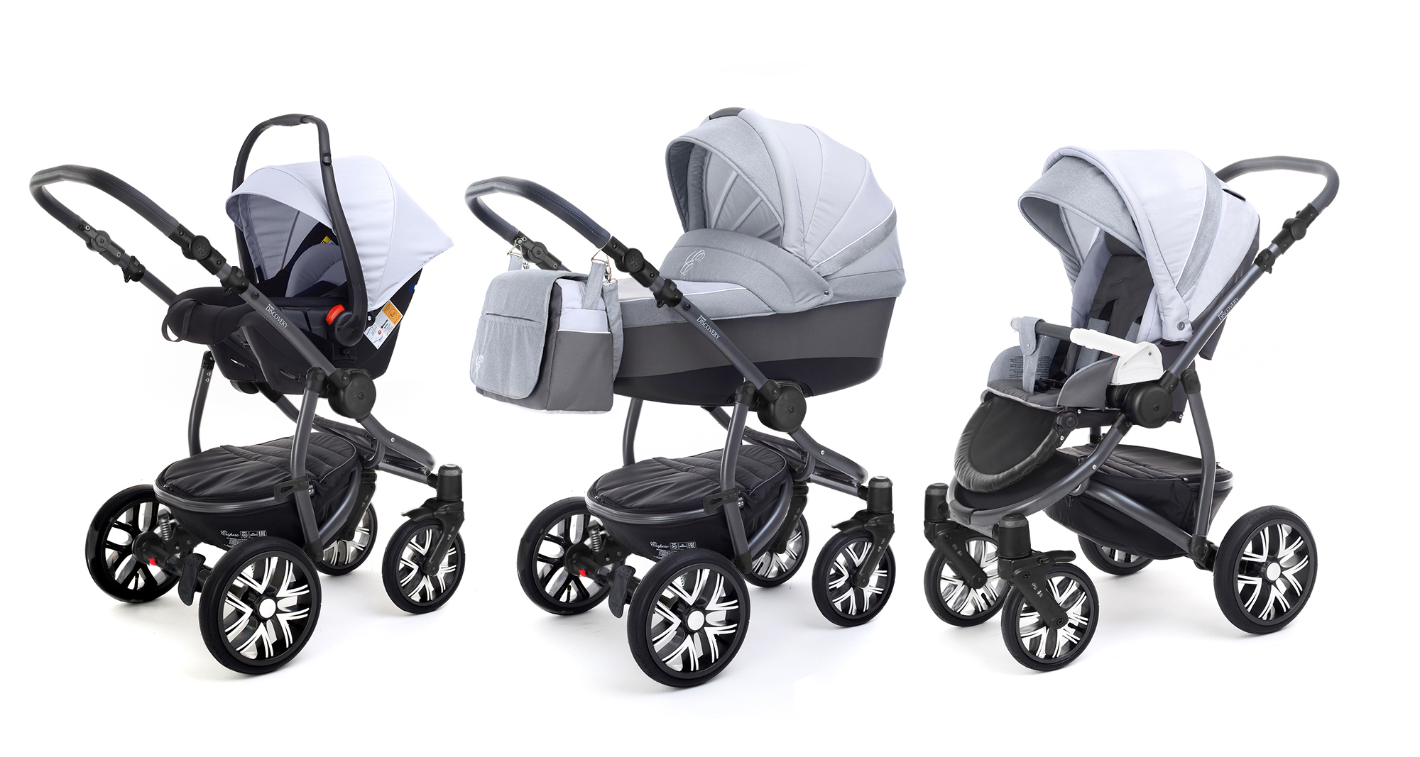 Коляска 3 в 1 Esspero Grand Discovery (шасси Graphite) Grey Stone
