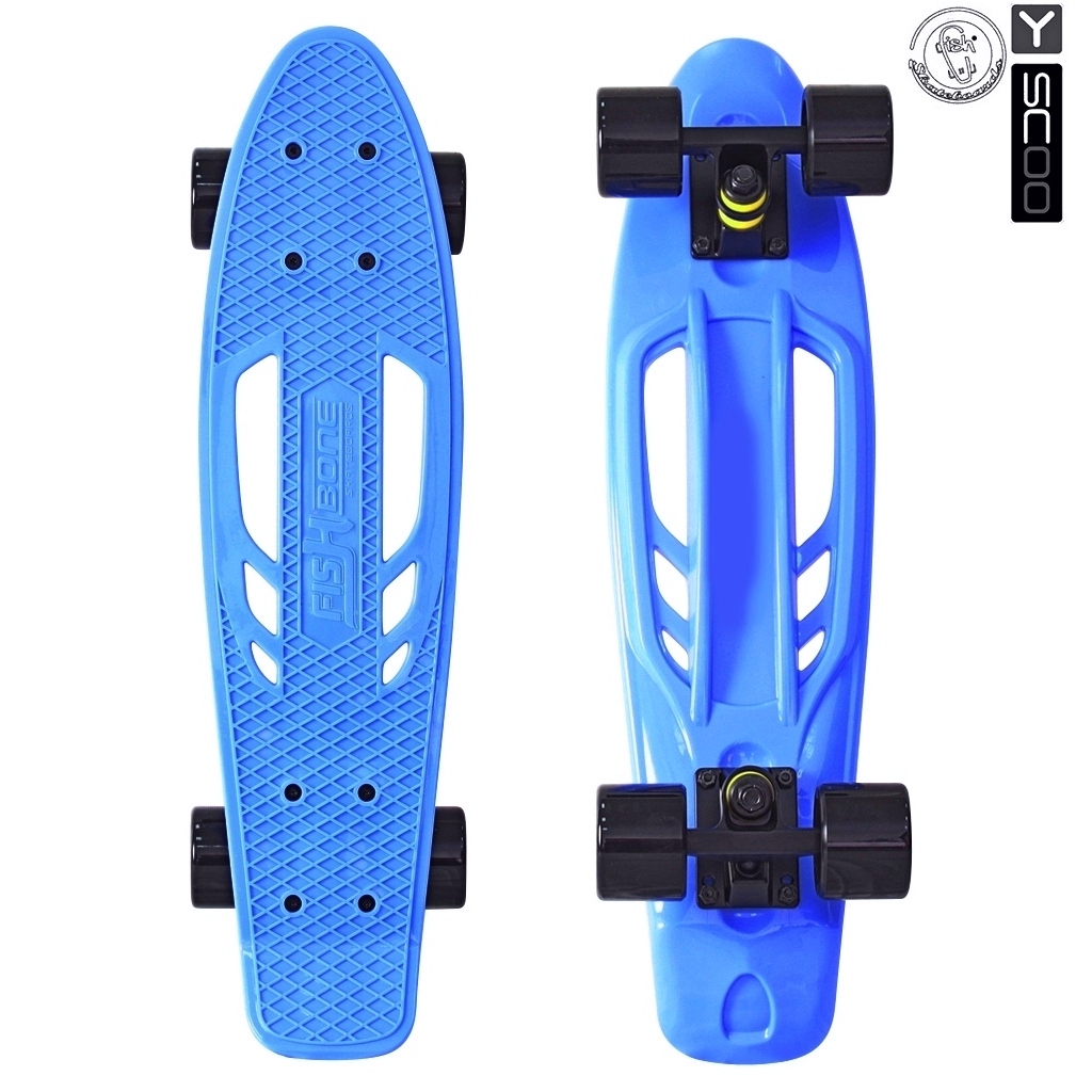 Скейтборд Y-SCOO Skateboard Fishbone с ручкой 22